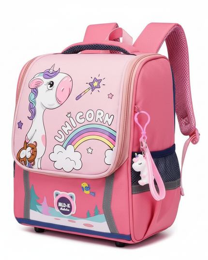 red unicorn school backpack girls - white-bg