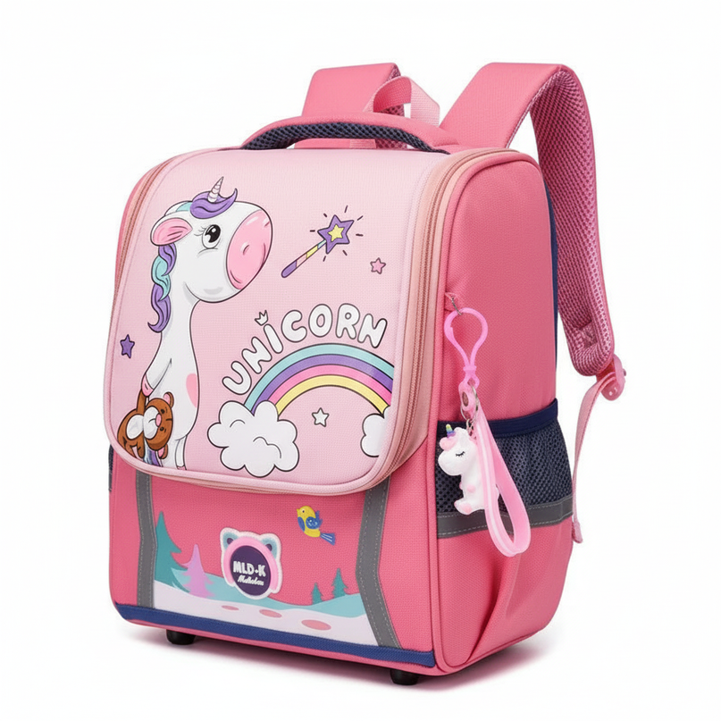 red unicorn school backpack girls - white-bg