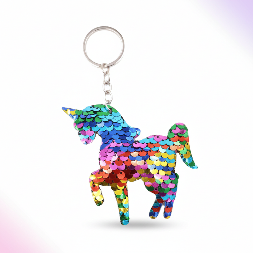 resin unicorn keychain - white-bg