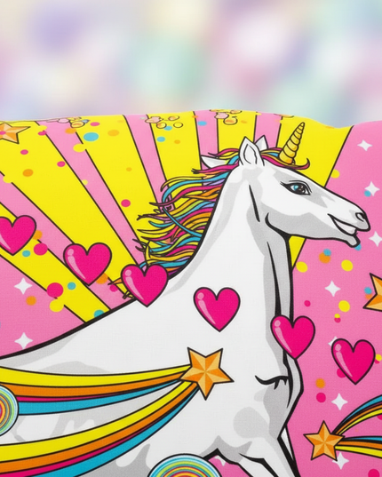 retro unicorn bedding - detail