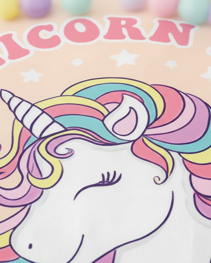 retro unicorn power bedding - detail