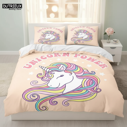 retro unicorn power bedding - lifestyle