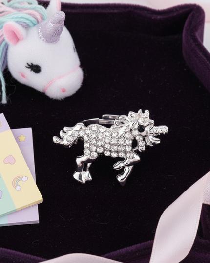 shiny unicorn ring - flat-lay