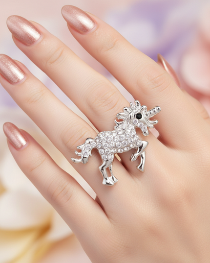 shiny unicorn ring - in-use