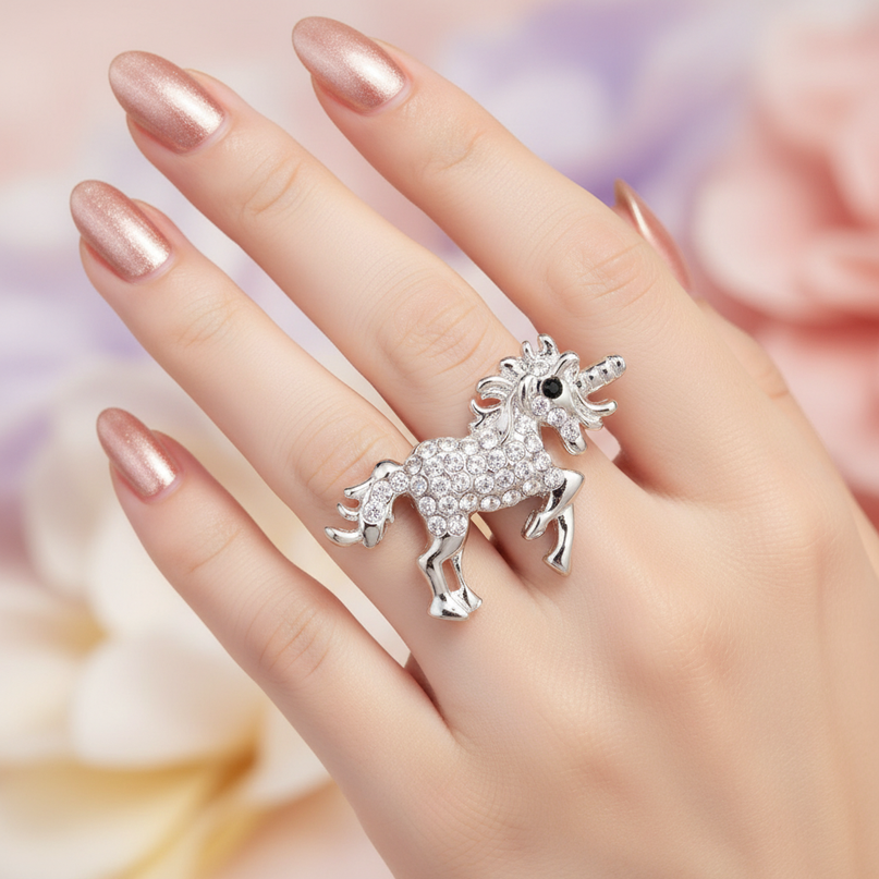 shiny unicorn ring - in-use