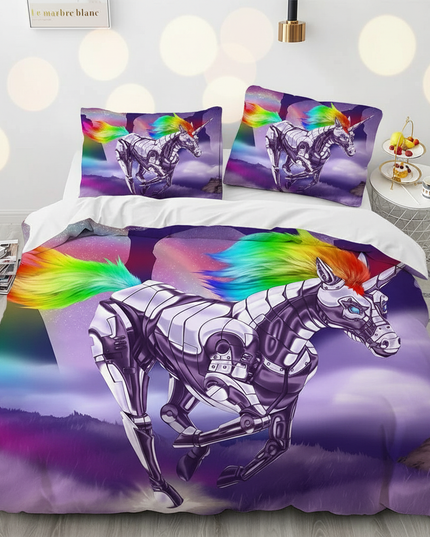 robot unicorn bedding - lifestyle
