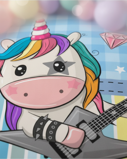 rock guitar unicorn bedding - detail