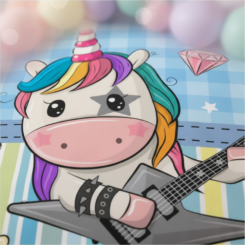 rock guitar unicorn bedding - detail