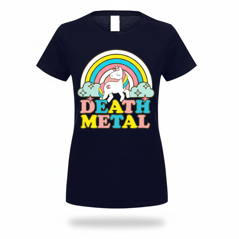 rock unicorn shirt - white-bg