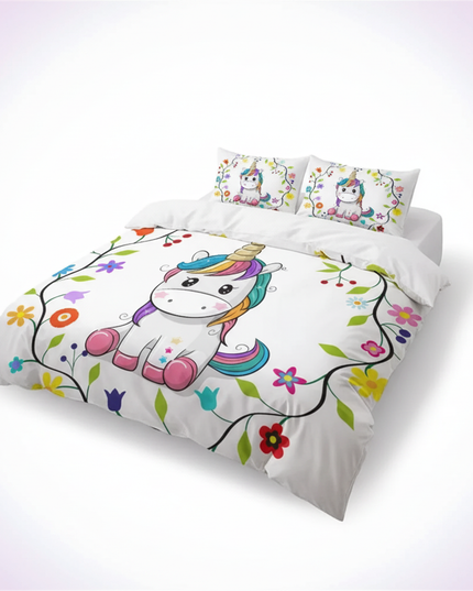 rockstar guitar cool unicorn bedding - white-bg