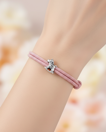 pink unicorn bracelet - in-use