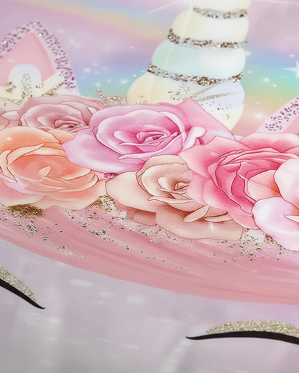 rose gold unicorn bedding - detail