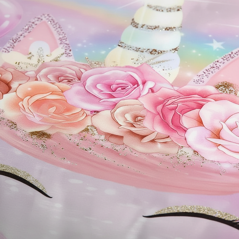 rose gold unicorn bedding - detail