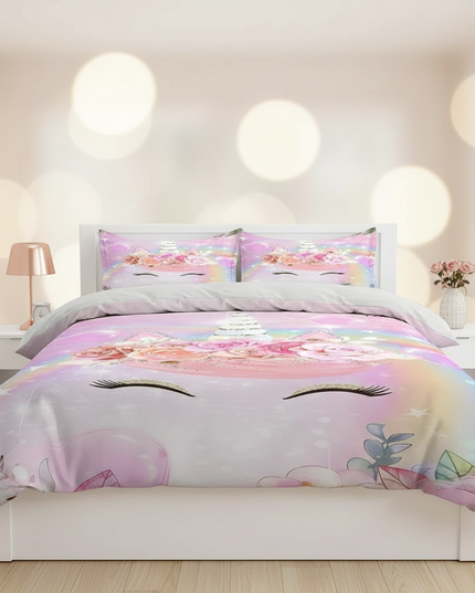 rose gold unicorn bedding - lifestyle
