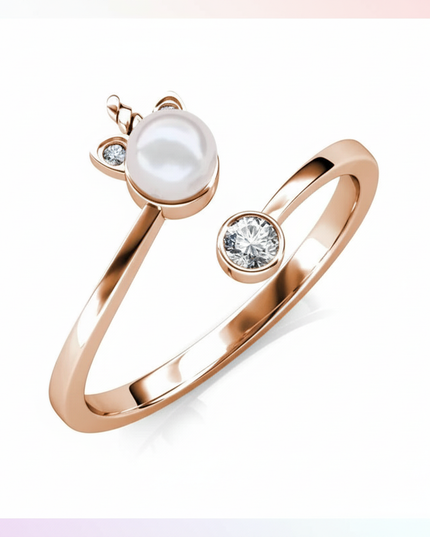 rose gold unicorn ring - white-bg