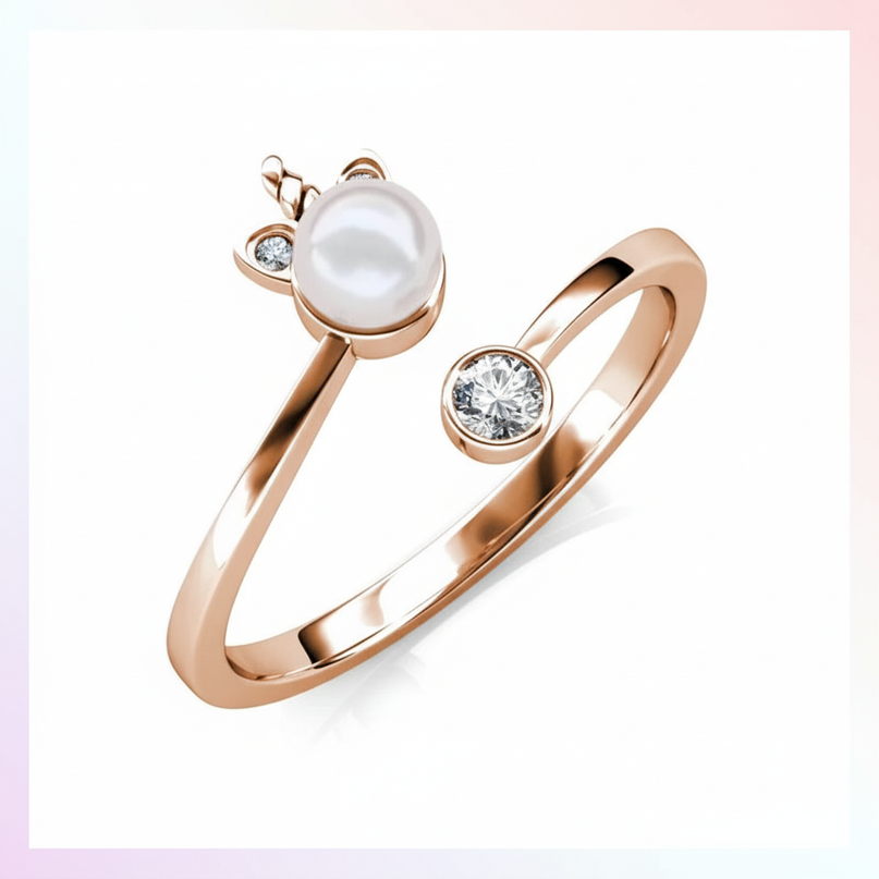 rose gold unicorn ring - white-bg