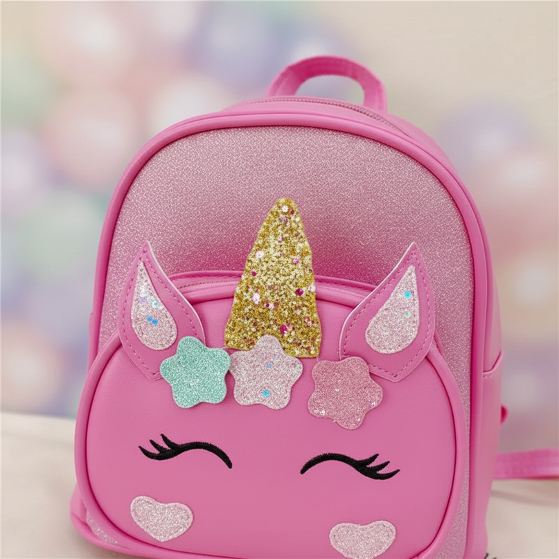 rose unicorn backpack with name - detail