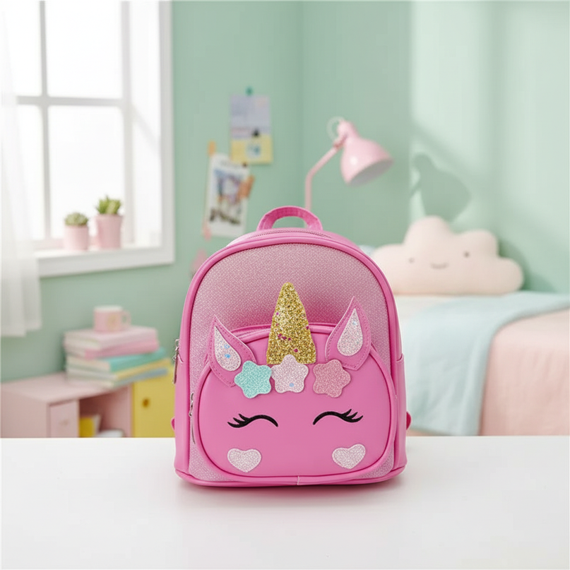 rose unicorn backpack with name - lifestyle
