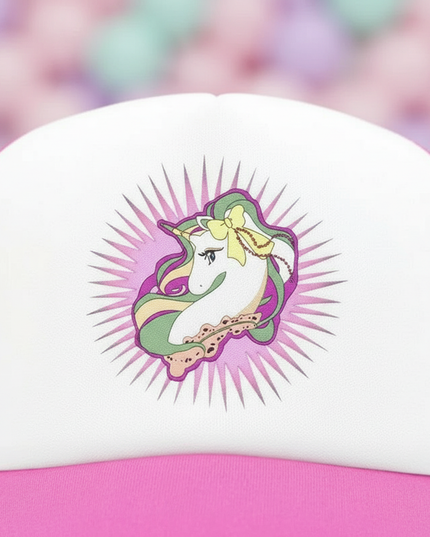 rose unicorn cap - detail