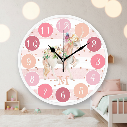 round unicorn wall clock - lifestyle