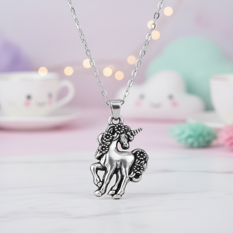 royal unicorn necklace - lifestyle
