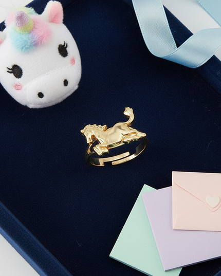 royal unicorn ring - flat-lay