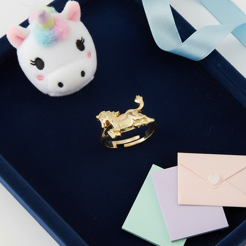 royal unicorn ring - flat-lay