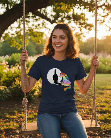 rust unicorn shirt - in-use