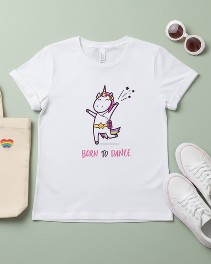 sage unicorn shirt - flat-lay