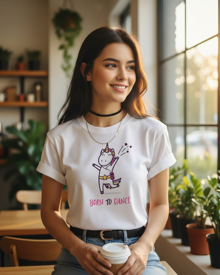 sage unicorn shirt - in-use