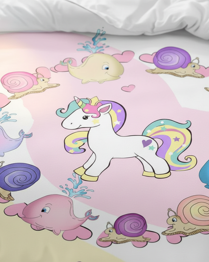 sea friends unicorn bedding - detail