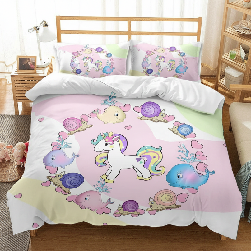 sea friends unicorn bedding - lifestyle