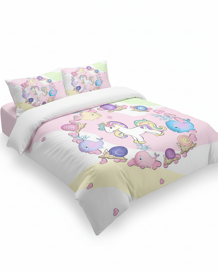 sea friends unicorn bedding - white-bg
