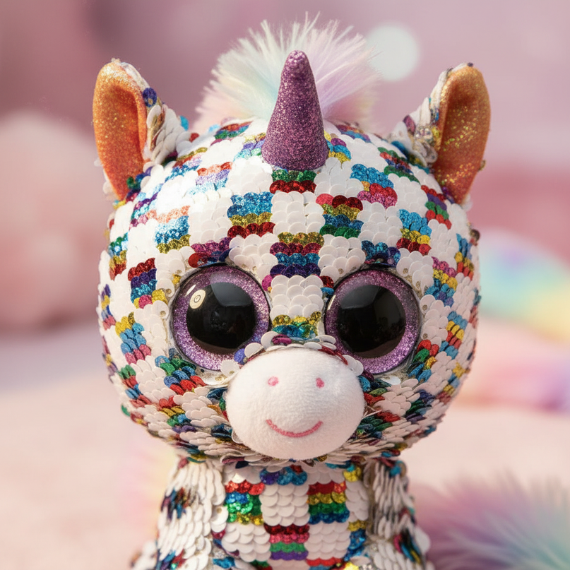 sequin unicorn stuffed animal - detail