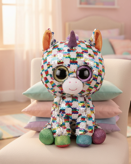 sequin unicorn stuffed animal - lifestyle