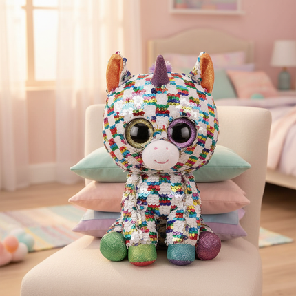 sequin unicorn stuffed animal - lifestyle