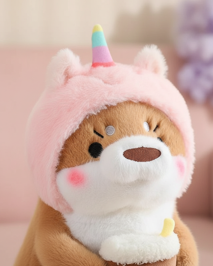 shiba unicorn plush - detail