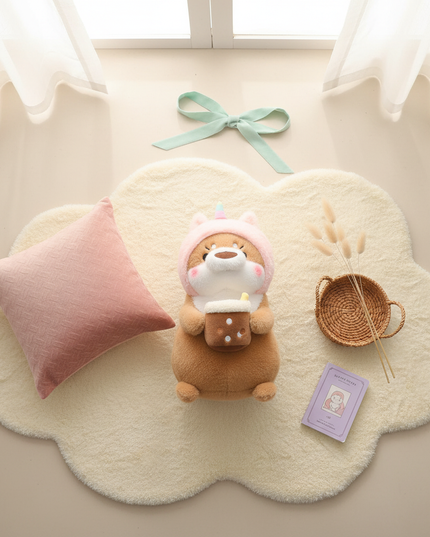 shiba unicorn plush - flat-lay