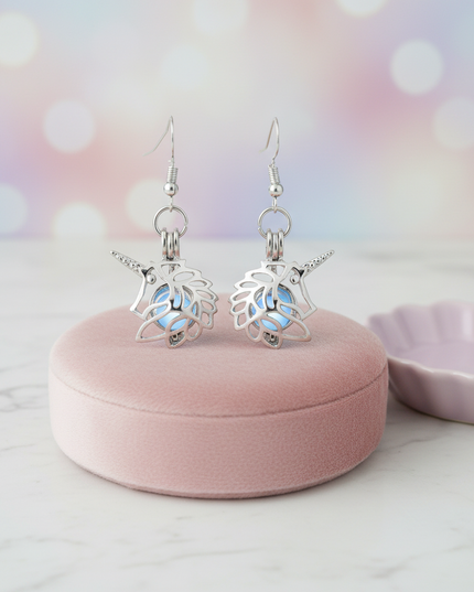 shiny unicorn earrings - lifestyle