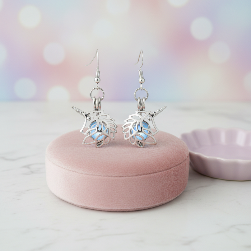 shiny unicorn earrings - lifestyle