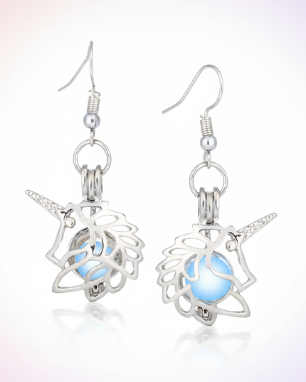 shiny unicorn earrings - white-bg