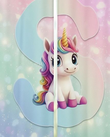 short unicorn curtains - detail