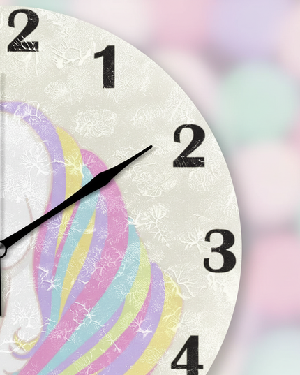 silent unicorn wall clock - detail
