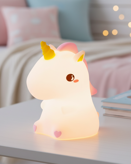 silicone unicorn night light - lifestyle