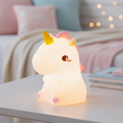 silicone unicorn night light - lifestyle