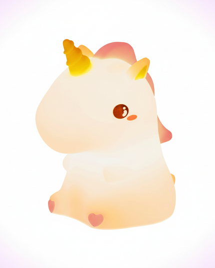 silicone unicorn night light - white-bg