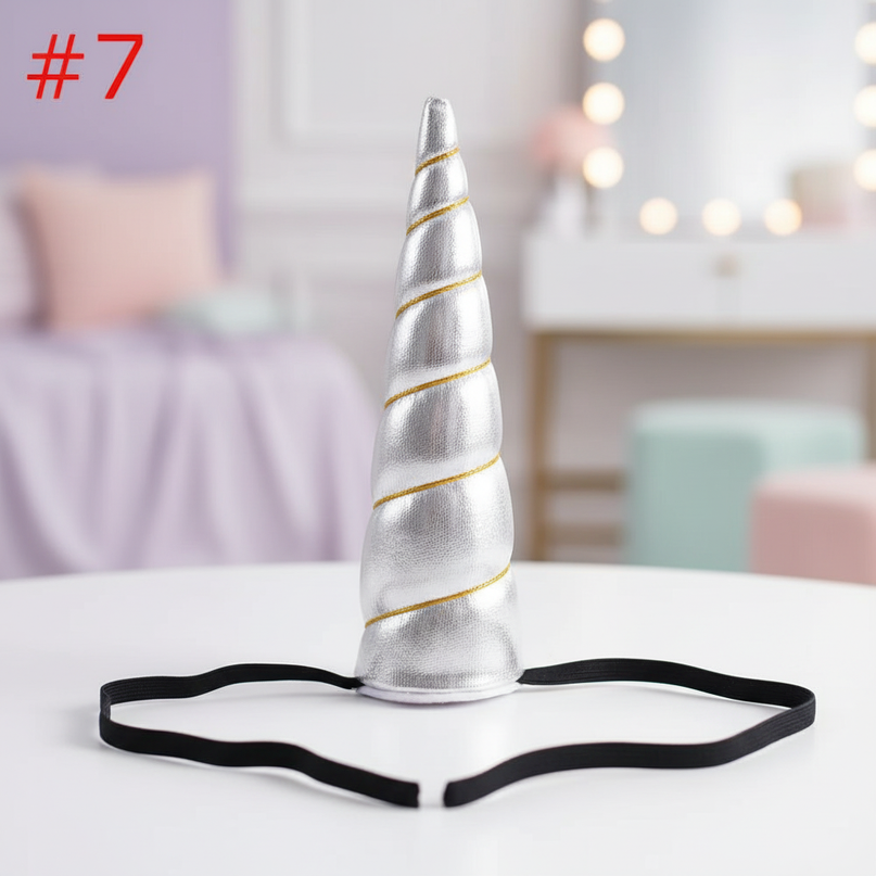silver elastic unicorn horn - lifestyle