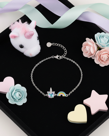 unicorn bracelet for women - flat-lay