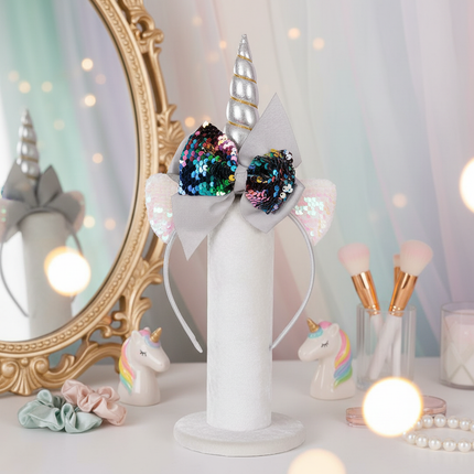 silver sequin unicorn headband - lifestyle