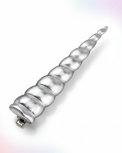 silver unicorn horn clip - white-bg